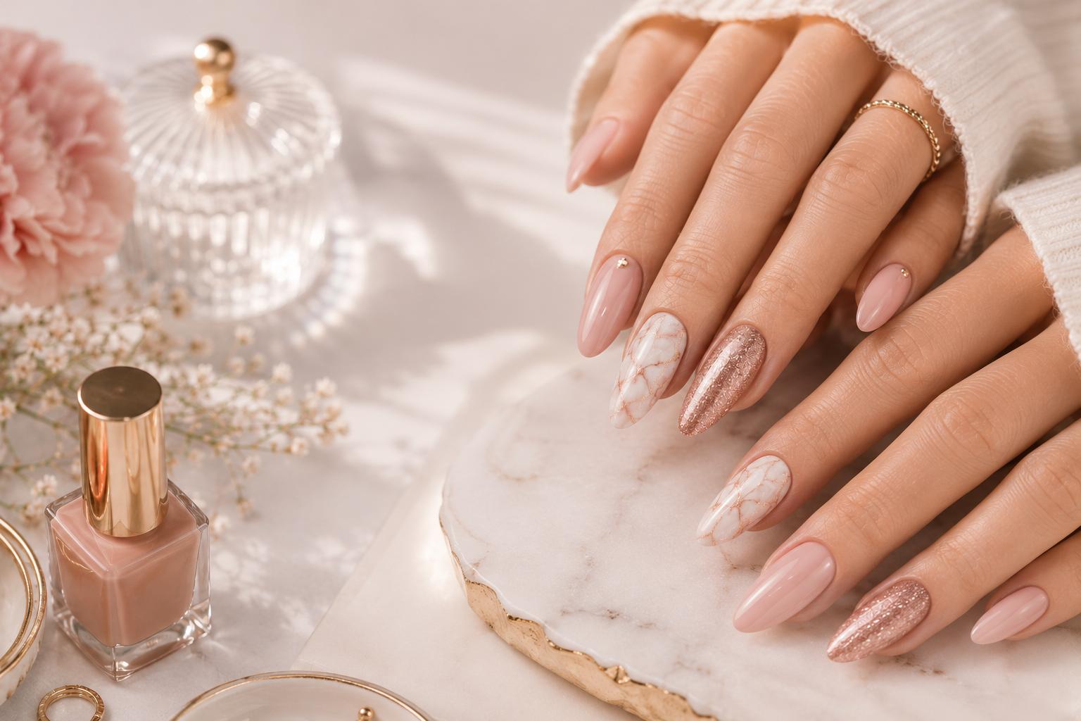 Elegant luxury manicure